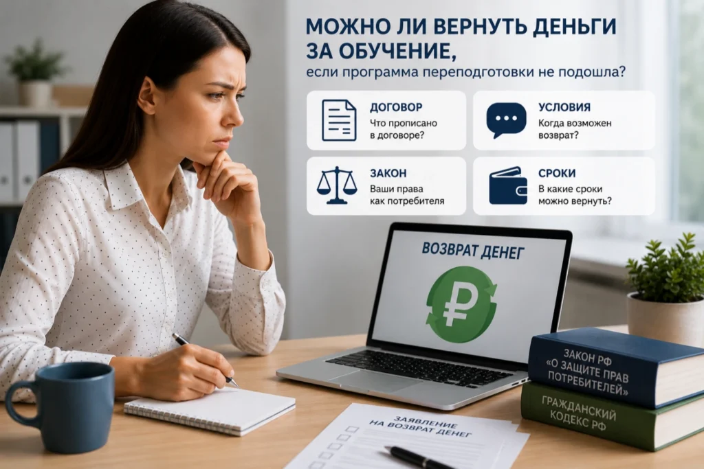 Можно ли вернуть деньги за обучение, если программа переподготовки не подошла